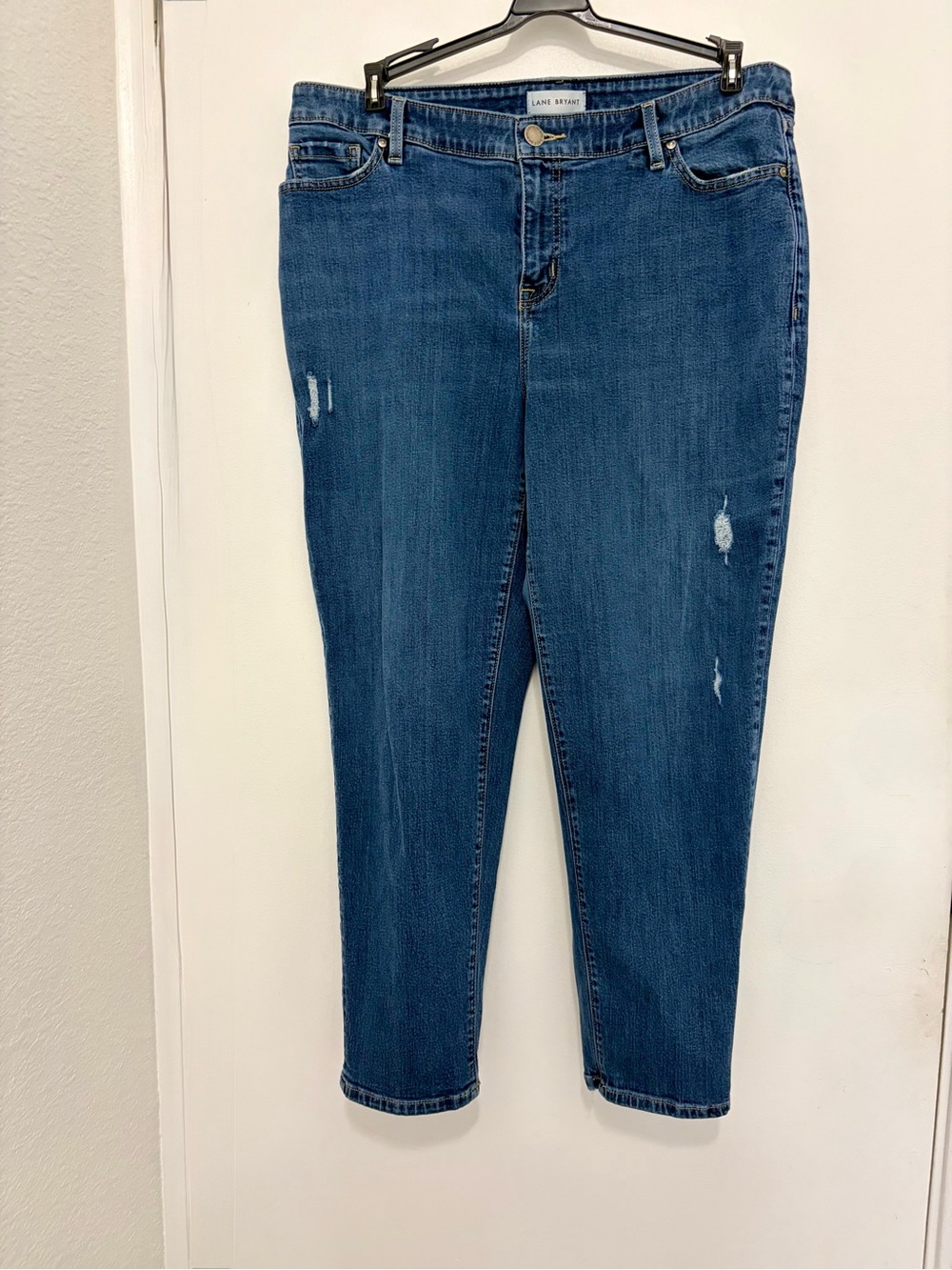 Lane Bryant Dark Blue Ankle Jeans with Subtle Distress